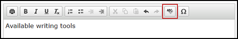 Writing toolbar with the Spell Check button indicated.