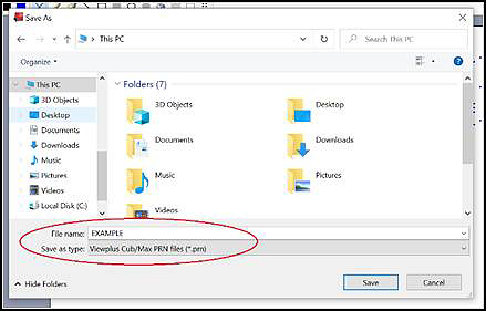 Save As window displaying the Save As Type menu at the bottom along with Save and Cancel buttons
