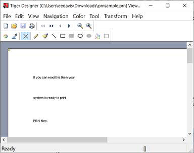 tiger designer window displaying a preview of the content to be embossed