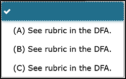 Rubric from the DFA drop-down list.