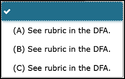 Rubric from the DFA drop-down list.