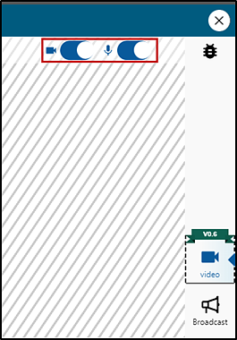 Video and audio toggles in the Test Administrator Interface.