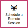 Radio tower with the words ''Schedule a Session' written directly after.