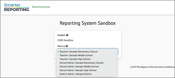 User Role Drop-Down list in CERS.