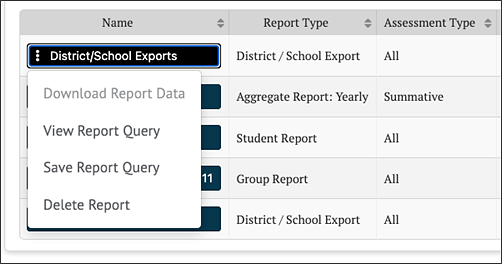 Custom Aggregate Report for District and School Exports.
