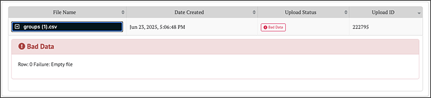 Graphical user interface Empty File error.