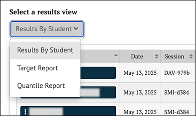 Select a Results View for Quantile Report.