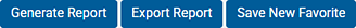 Generate Report, Export Report, and Save New Favorite buttons.