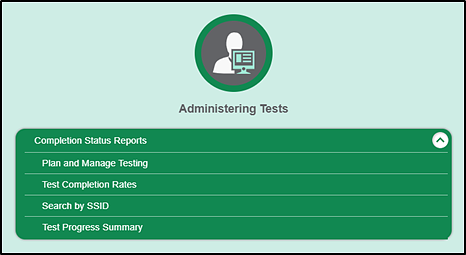 Home Page Dashboard with the the Plan and Manage Testing, Test Completion Rates, Search by SSID, and Test Progress Summary task items displayed