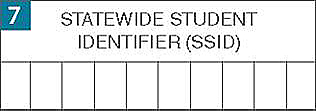 The field where the Statewide Student Identifier is entered on the front page of the Answer Book