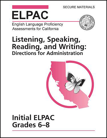Initial ELPAC grade span six through eight DFA cover.