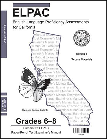 Sample cover of an Examiner's Manual for grade span six through eight.