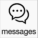 Chat bubbles and the word 'messages' written directly underneath.