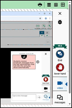 Sample screen share view showing the student's view of the widget and the student's screen.