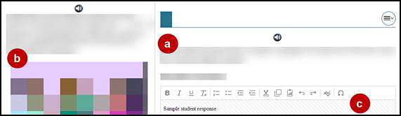 Test question with the Item stimulus, prompt, and response sections indicated and described in the list that follows.