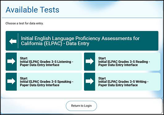 List of available PPTs for a grade level showing the Listening, Speaking, Reading, and Writing domains.