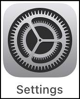 Settings icon, which is a drawing of a gear.