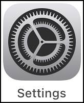 Settings icon, which is a drawing of a gear.