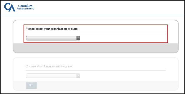 Please select your organization or state drop-down list indicated in the Launchpad