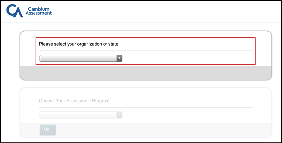 Please select your organization or state drop-down list indicated in the Launchpad