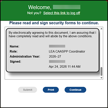 Signed Test Security Agreement.